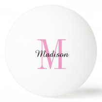 Pink Monogram and Name Personalized Ping Pong Ball Pink Monogram and Name Personalized Ping Pong Ball