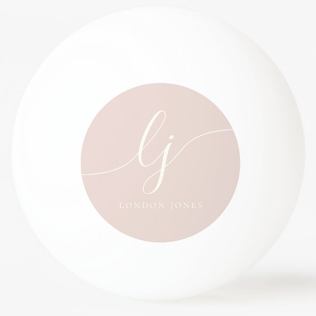 Pink Monogram and Name Personalized Ping Pong Ball (Creator Uploaded)