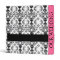 Pink Monogram Black Damask Planner Binder
