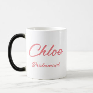Pink monogram bridesmaid mug