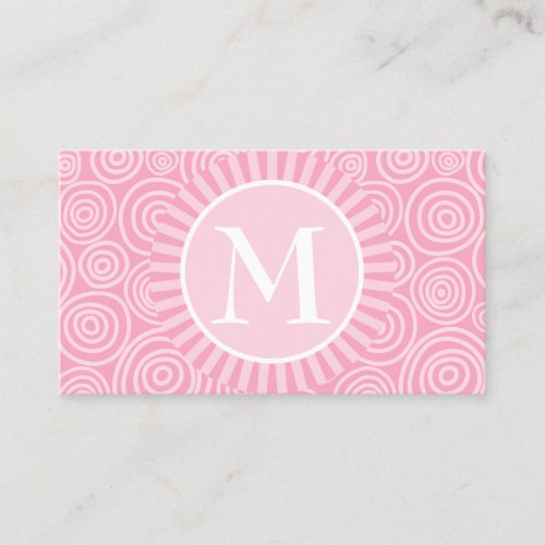 Pink Monogram Business Cards _ Fun Spirals