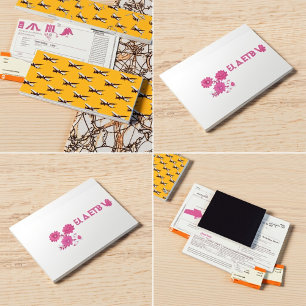 Pink Monogram Business Cards Girly & Elegant