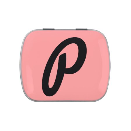 Pink Monogram Candy Tin, Personalized Mint Case Jelly Belly Tin