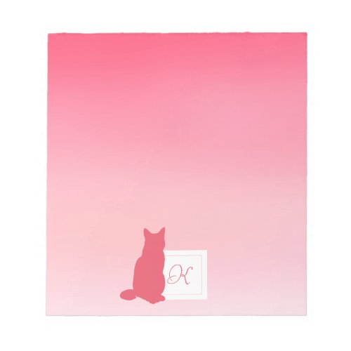 pink monogram cat notepad