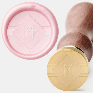 Pink Monogram Diamond Stripe Wax Seal Stamp