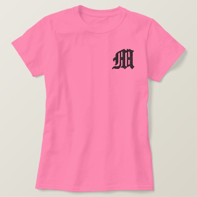 Pink Monogram Embroidered Shirt (Design Front)