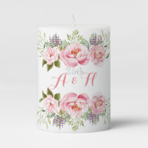 Pink Monogram Floral 25th Wedding Anniversary