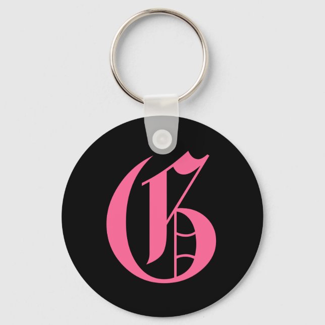 Pink Monogram G Keychain (Front)