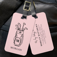 Pink Monogram Golf Bag