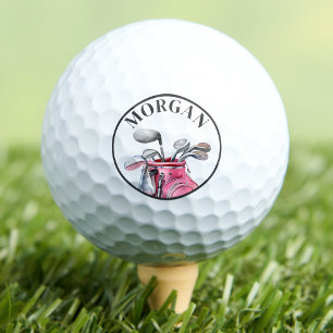 Pink Monogram Golf Balls