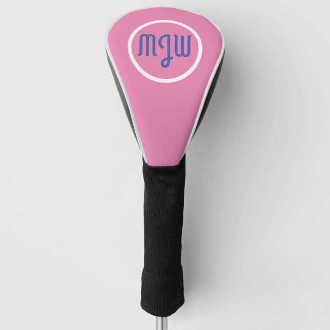 Pink Monogram Golf Club Head Cover (Front)