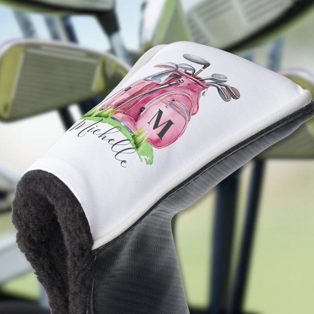 Pink Monogram Golf Head Cover (Pink Monogram Golf Head Cover)