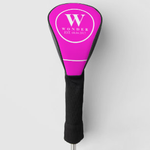 Pink Monogram Golf Name Head Cover