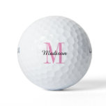 Pink Monogram Initial and Name Personalized Golf Balls Pink Monogram Initial and Name Personalized Golf Balls