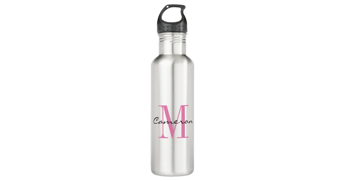 Initial Water Bottle - Pink, S