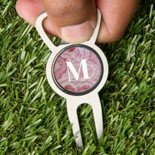 Pink Monogram Initial Divot Tool