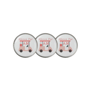 Pink Monogram Initial Golf Ball Marker