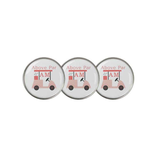 Pink Monogram Initial Golf Ball Marker (3 Up)