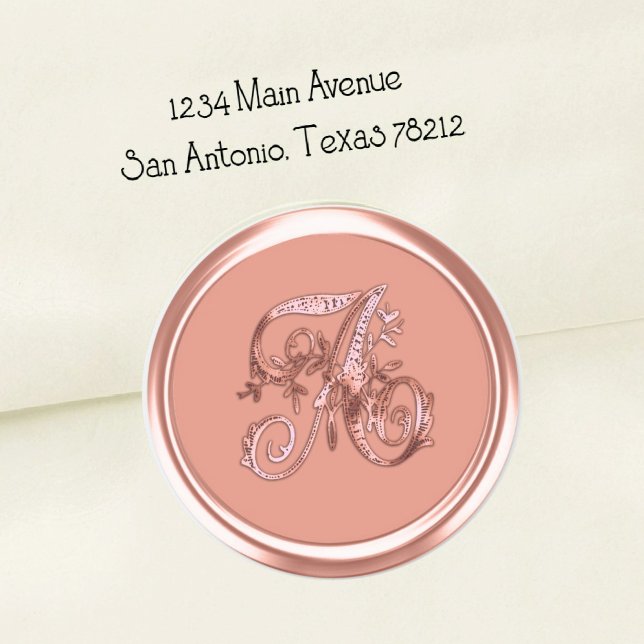 Pink Monogram Initial on Any Color Envelope Seal (Creator Uploaded)