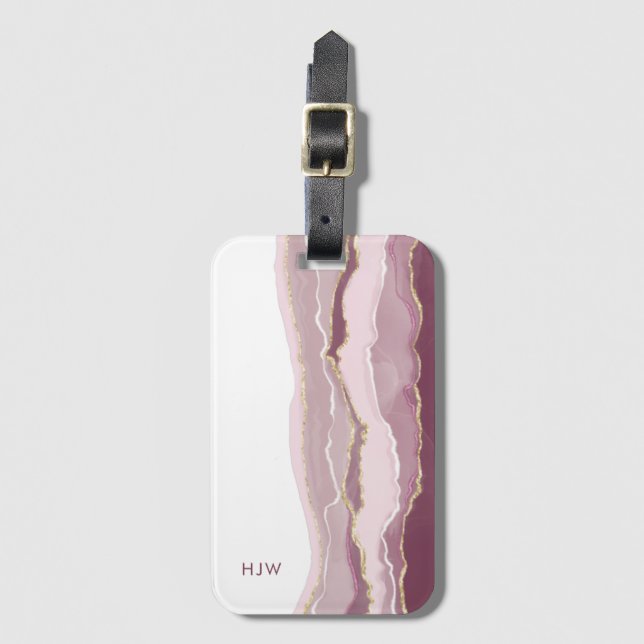 Pink Monogram Luggage Tag (Front Vertical)