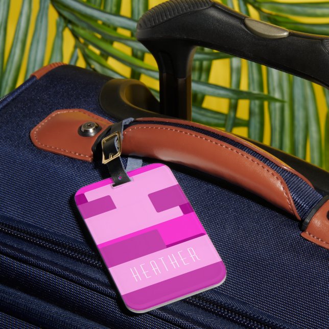 Pink Monogram Luggage Tag (Front Insitu 1)