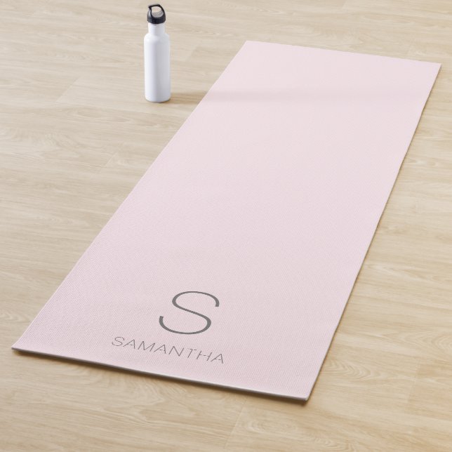 Pink Monogram Minimalistic Name  Yoga Mat (In Situ)