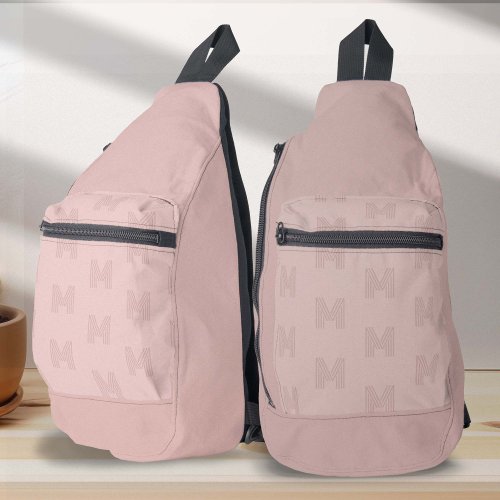 Pink Monogram Modern Pattern Womens Sling Bag