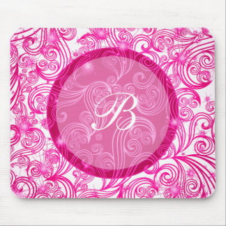 Pink Monogram Mousepads