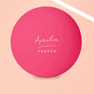Pink Monogram Name Personalized Ping Pong Ball