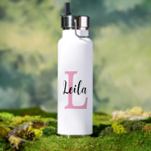 Pink Monogram Name Script Personalized Design