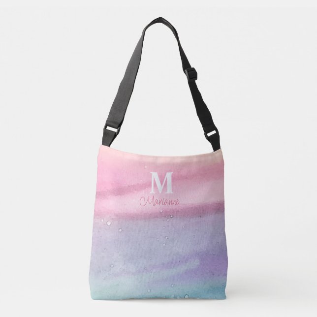 Pink Monogram Name Tote Bag (Front)