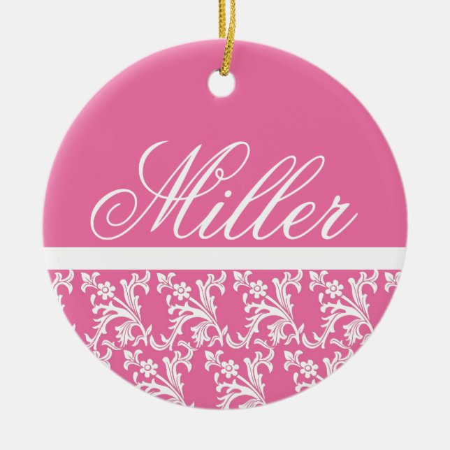 Pink Monogram Ornament (Front)