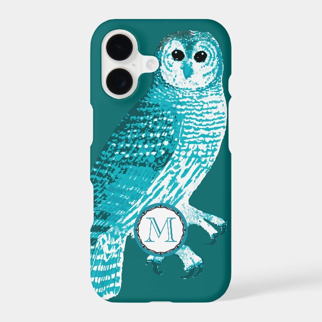 Pink Monogram Owl Personalized iphone Case (Back)