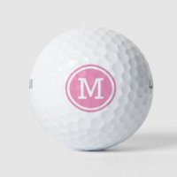 Pink Monogram Personalized Golf Balls