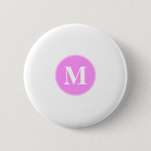 Pink Monogram Pinback Button