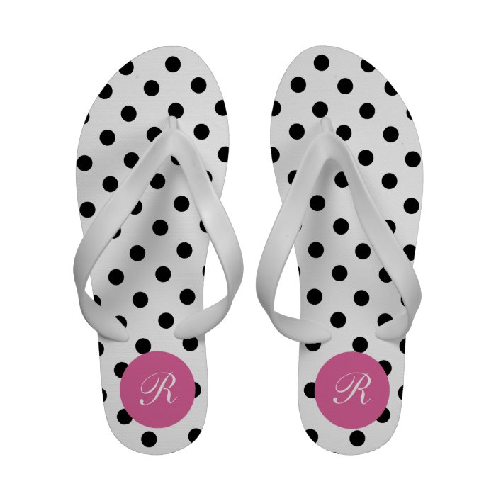 Pink Monogram Sandals Polka Dot