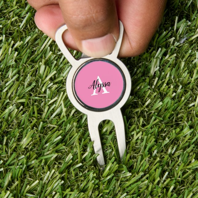 Pink Monogram Script Divot Tool (Insitu 1)