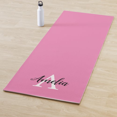 Pink Monogram Script Yoga Mat