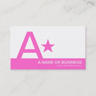 pink monogram star business card