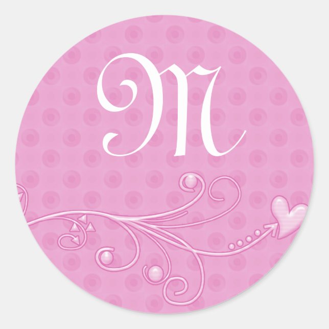 Pink Monogram Sticker (Front)