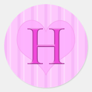 Pink Monogram Stickers H 001
