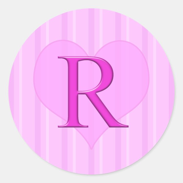 Pink Monogram Stickers R 001 (Front)