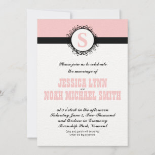 Pink Monogram Wedding Invite or any color