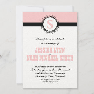 Pink Monogram Wedding Invite or any color