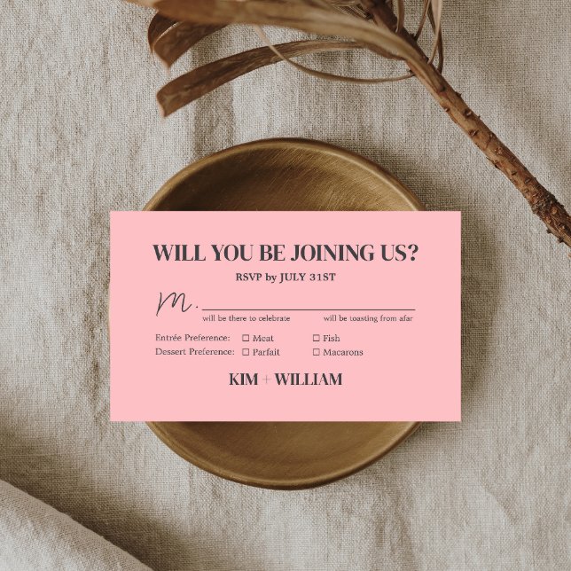 Pink Monogram Wedding RSVP Card (Pink Monogram Wedding RSVP Card)