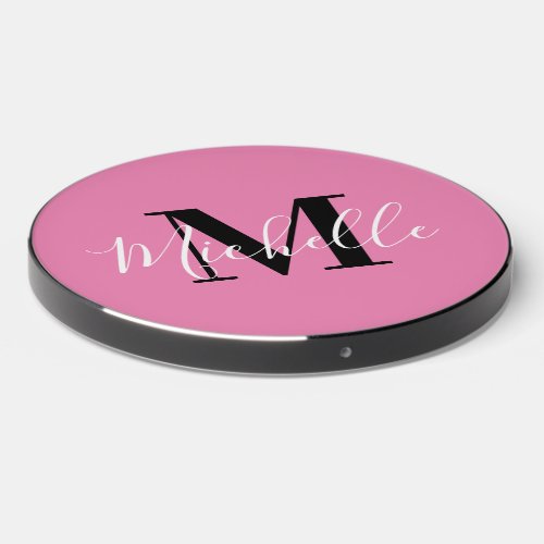 Pink Monogram Wireless Charger