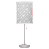 Pink Monogrammed Arrows Pattern Table Lamp (Left)