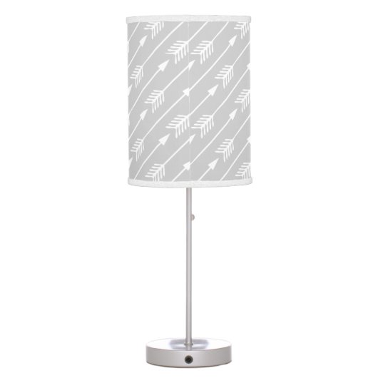 Pink Monogrammed Arrows Pattern Table Lamp (Back)