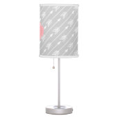 Pink Monogrammed Arrows Pattern Table Lamp (Right)