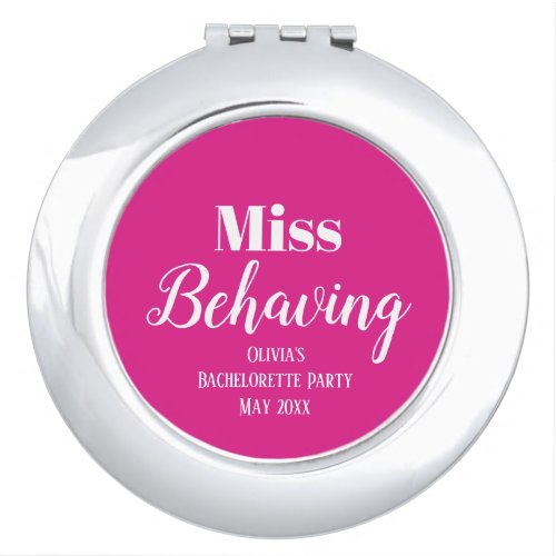 Pink Monogrammed Bachelorette Party Compact Mirror